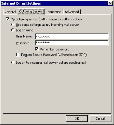 outlook incoming and outgoing mail server