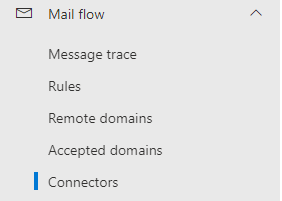 office 365 - mail flow > connectors