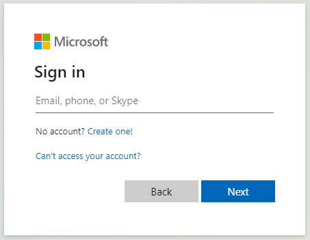office 365 - sign in