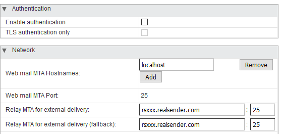 zimbra admin - mta - relay mta for externa ldelivery