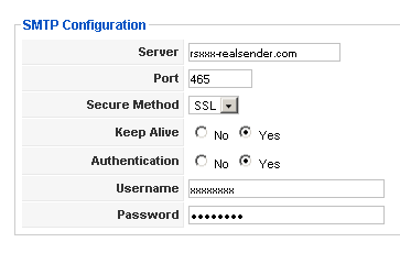 Joomla AcyMailing - SMTP Configuration