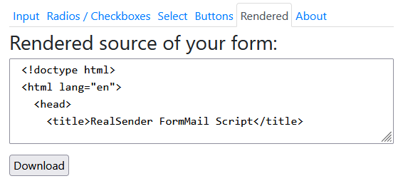 rendered source of your form download